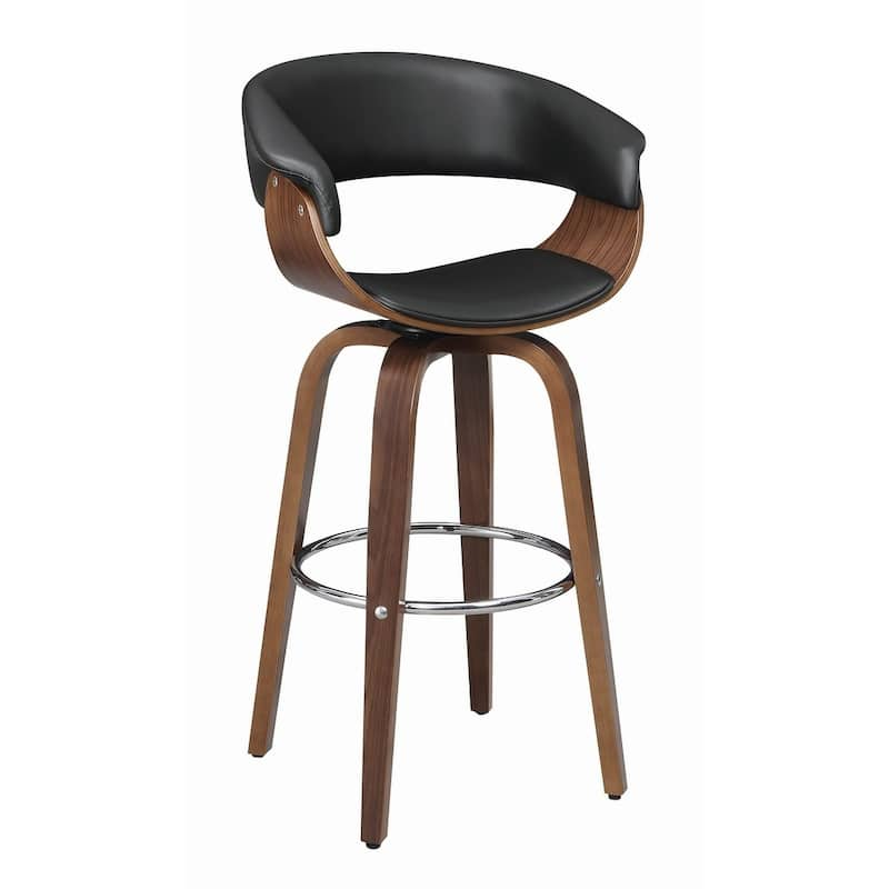 Leatherette Wooden Swivel Bar Stool with Spider Legs, Brown and Black ...