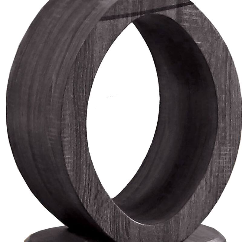 Tempered Glass Top End Table with O Shape Wooden Shape Base, Gray