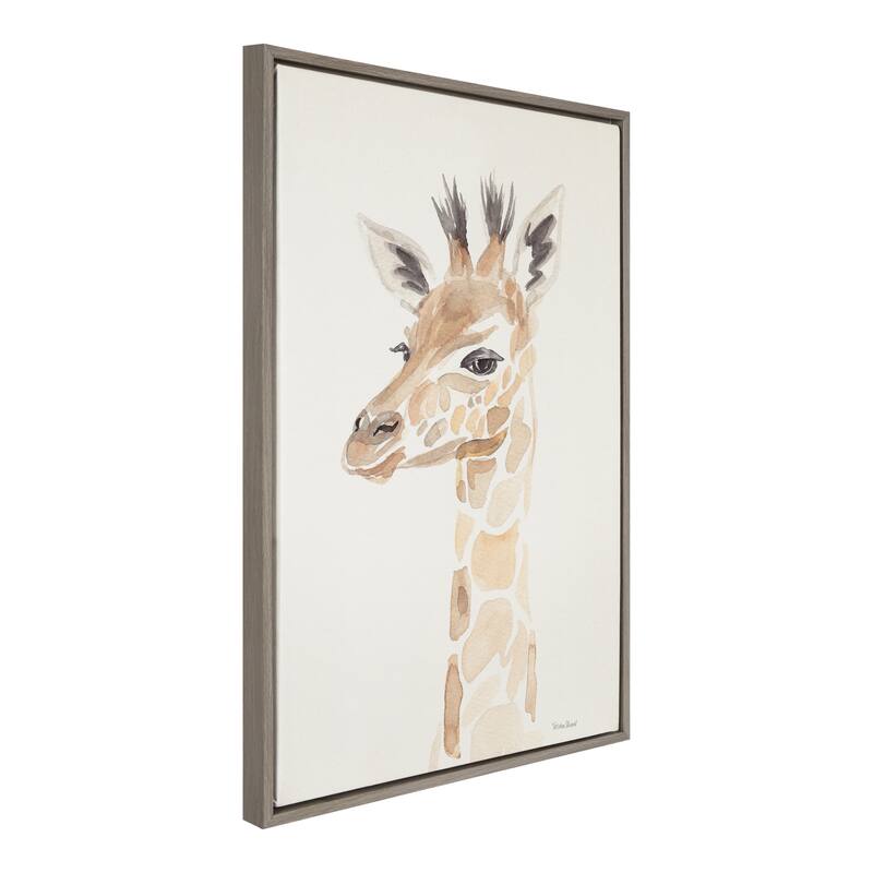 Kate and Laurel Sylvie Watercolor Giraffe Canvas by Patricia Shaw