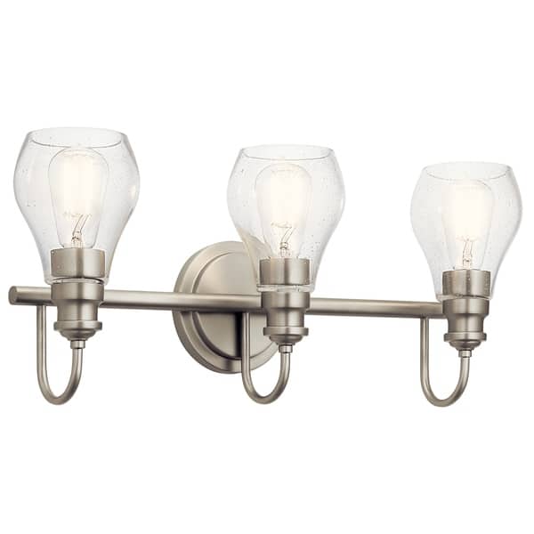 slide 1 of 4, Kichler Lighting Greenbrier 3-Light Vanity Light Brushed Nickel