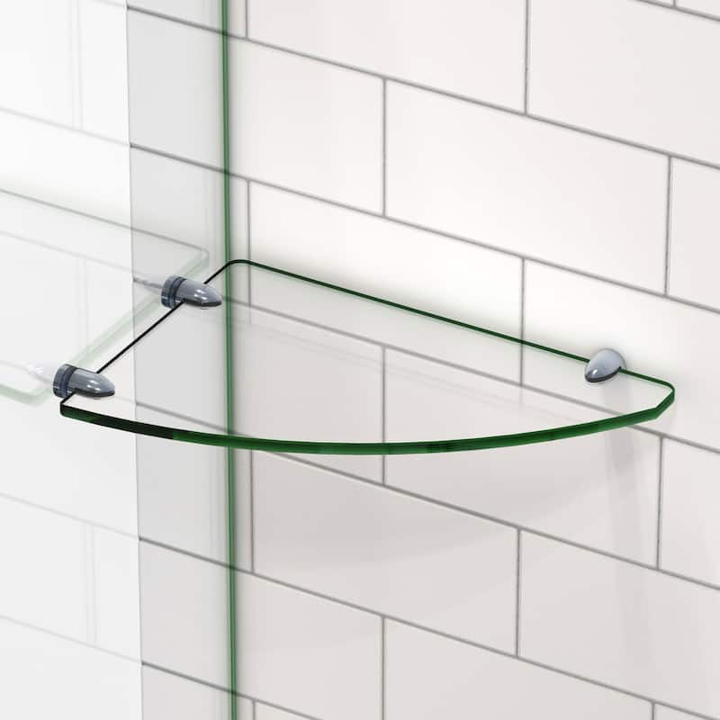 DreamLine 12 in. x 8 in. Corner Glass Shelf - 7.88" D x 11.81" W
