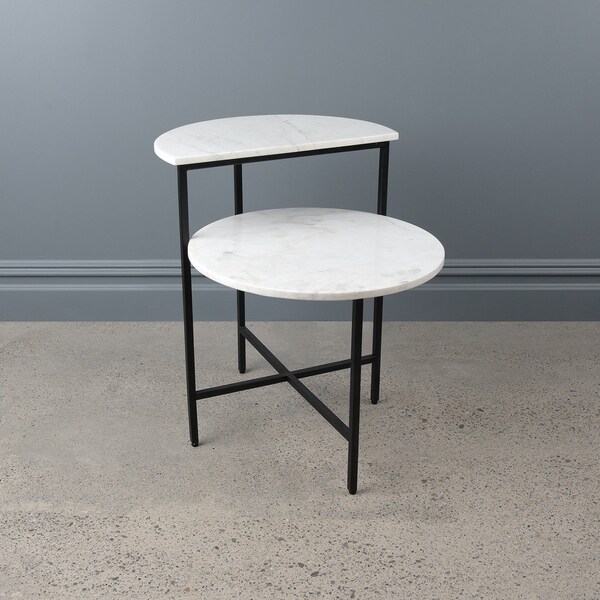 Aurora Home Ellery Full & Half Circle Marble Table Overstock 30922805