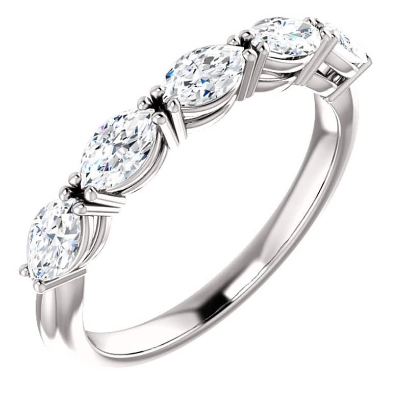1 1/2Ct Oval Moissanite Wedding Ring Available in White Gold