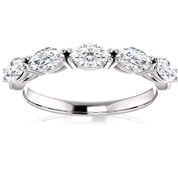 slide 1 of 4, 1 1/2Ct Oval Moissanite Wedding Ring Available in White Gold