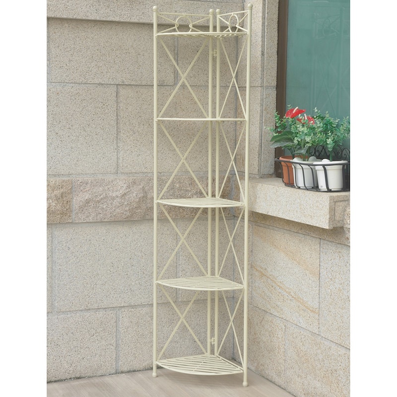 International Caravan St. Lucia Iron 5-Tier Bakers Rack