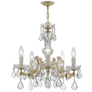 Maria Theresa 5-light Gold/  Crystal Mini Chandelier