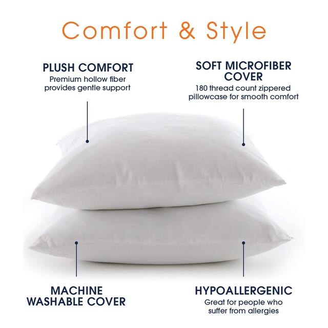 Cheer Collection Throw Pillows with Inserts (Set of 2)