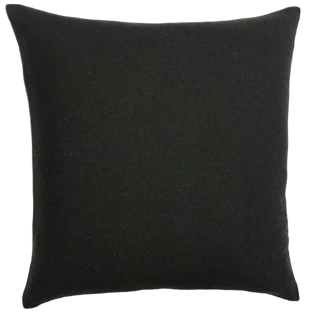 Charcoal Faux Wool Throw Pillow Charcoal gray pillow 24 x 24 | dark