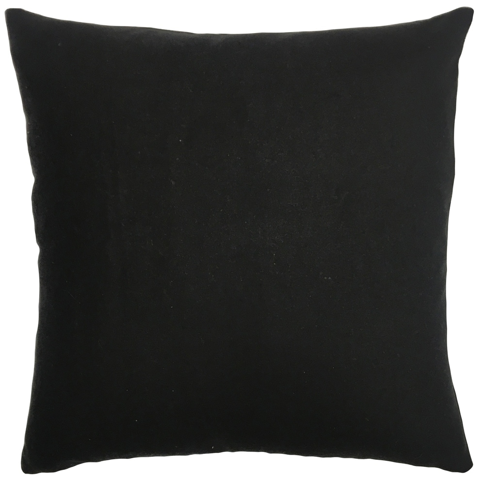 The Pillow CollectionBlack Faux Wool 24 X 24 Solid Black Throw Pillow Cover