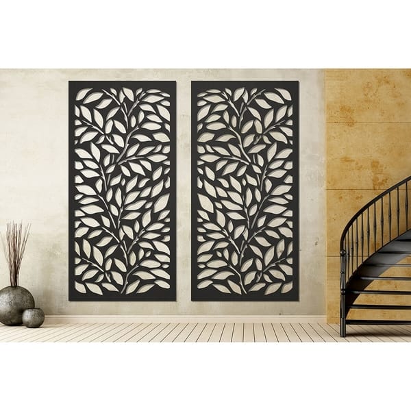 slide 2 of 27, HighlandHome Laser Cut Metal Privacy Fence Screen, 24" x 48"/pc