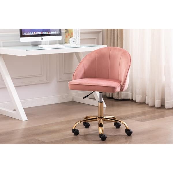 Shop Porthos Home Cabot Velvet Desk Chairs Circular Back And Gold