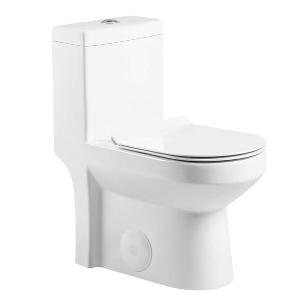 Fine Fixtures Dual Flush 1 Piece Toilet 10 In Rough In W Seat On