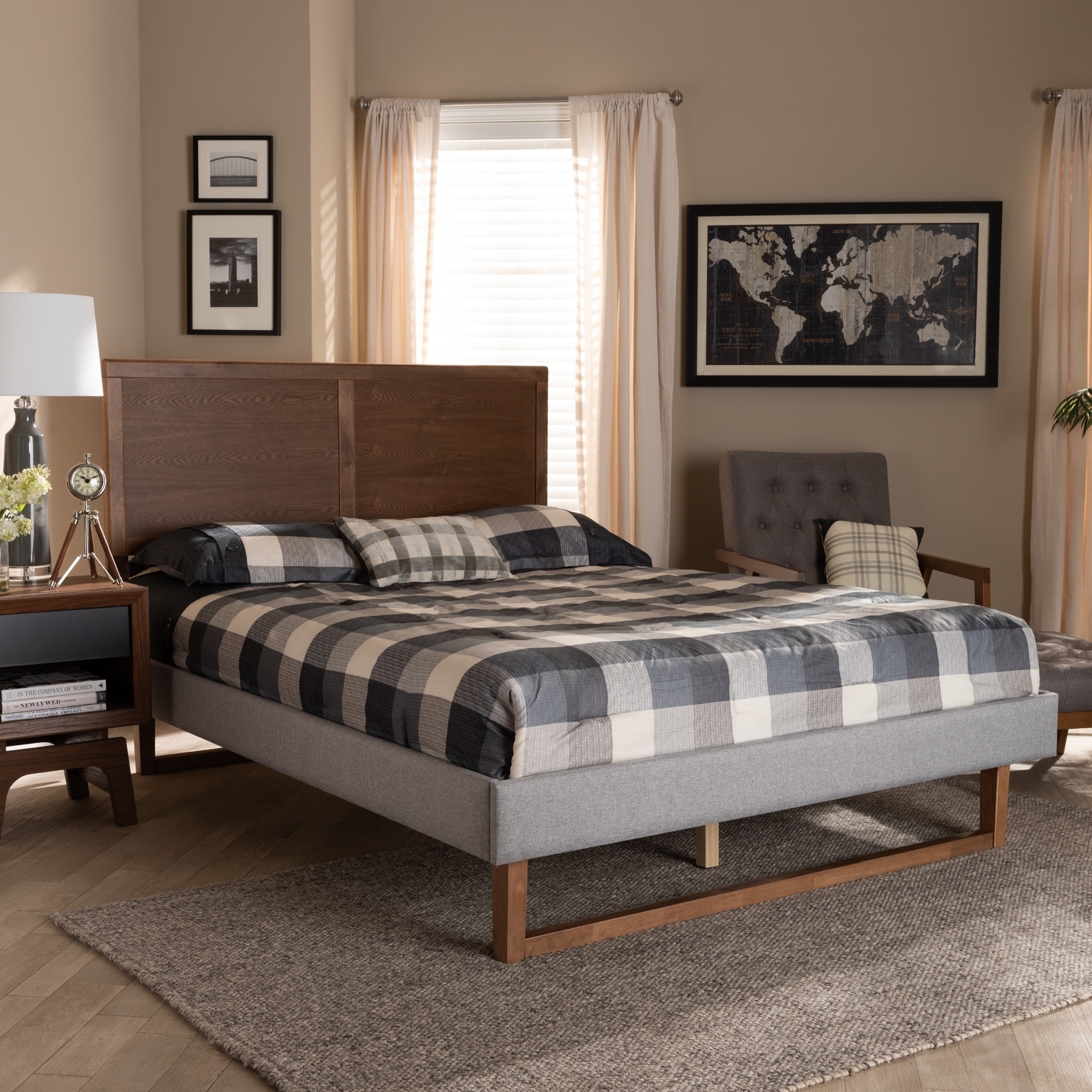 Carson Carrington Isala Ash Walnut Brown Platform Bed Bed Bath