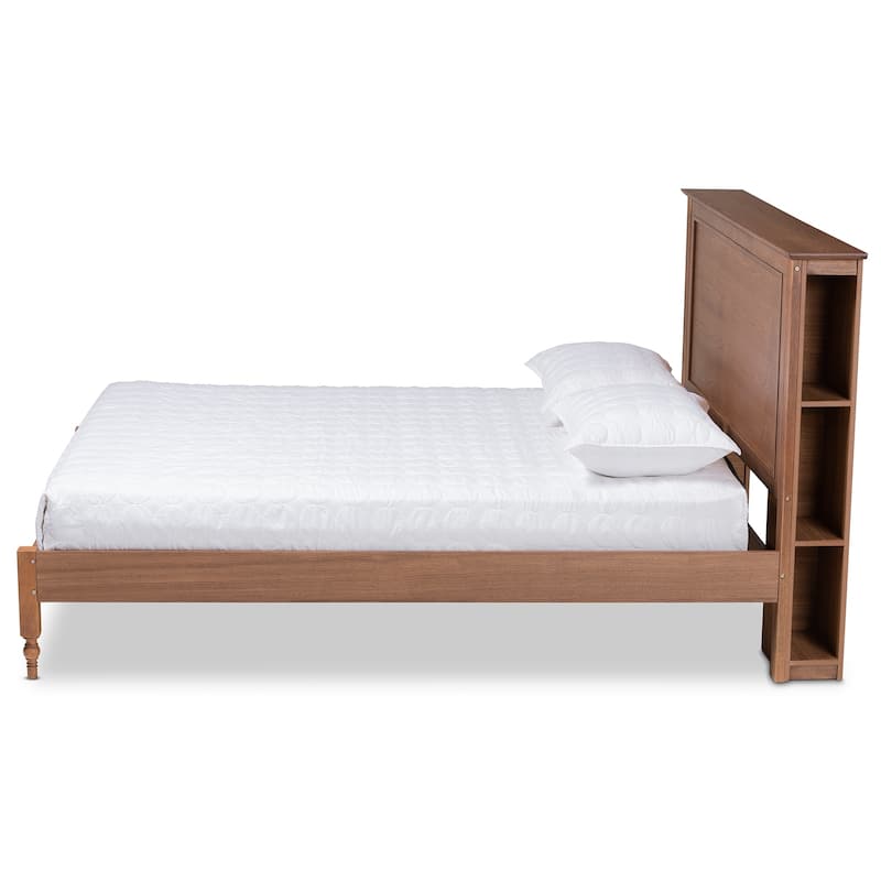 Carbon Loft Dehaney Transitional Rustic Platform Storage Bed with Shelves