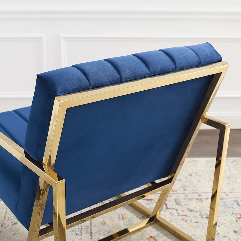 Inspire Channel Tufted Performance Velvet Armchair