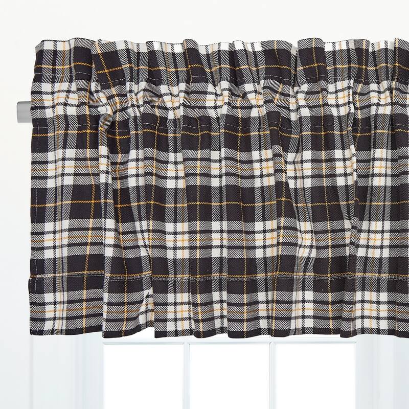 Parker Plaid Window Curtain Valance Set of 2 - 15.5 x 72