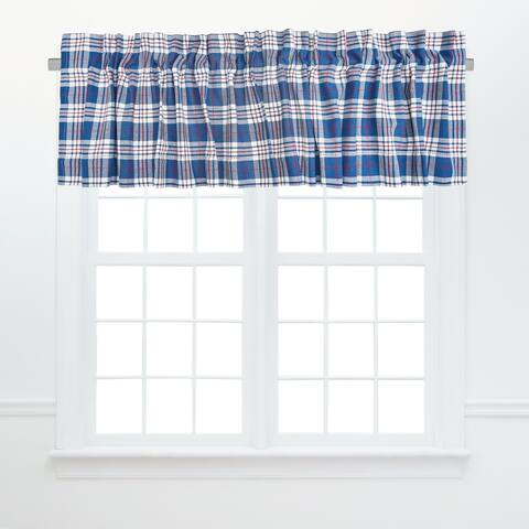 Parker Plaid Window Curtain Valance Set of 2 - 15.5 x 72