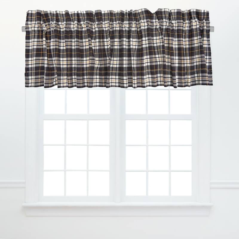 Parker Plaid Window Curtain Valance Set of 2 - 15.5 x 72