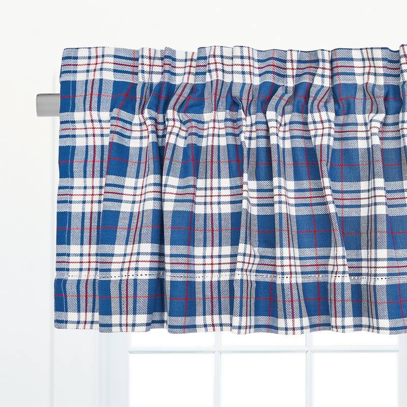 Parker Plaid Window Curtain Valance Set of 2 - 15.5 x 72
