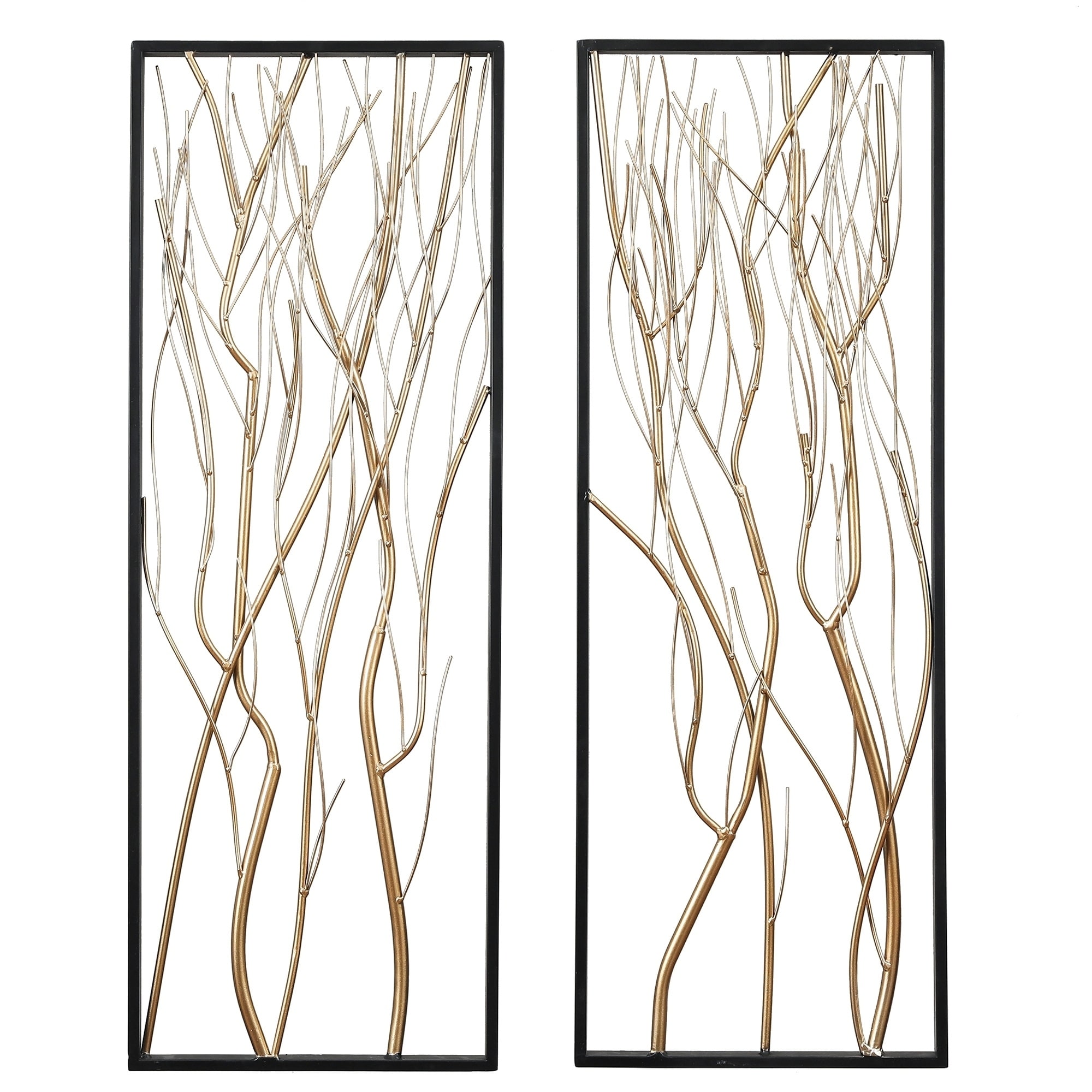 2 Piece Metal Gold Branch Wall Decor Overstock 30932147