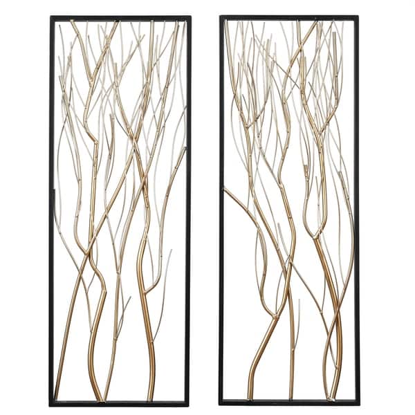 2 Piece Metal Gold Branch Wall Decor Overstock 30932147