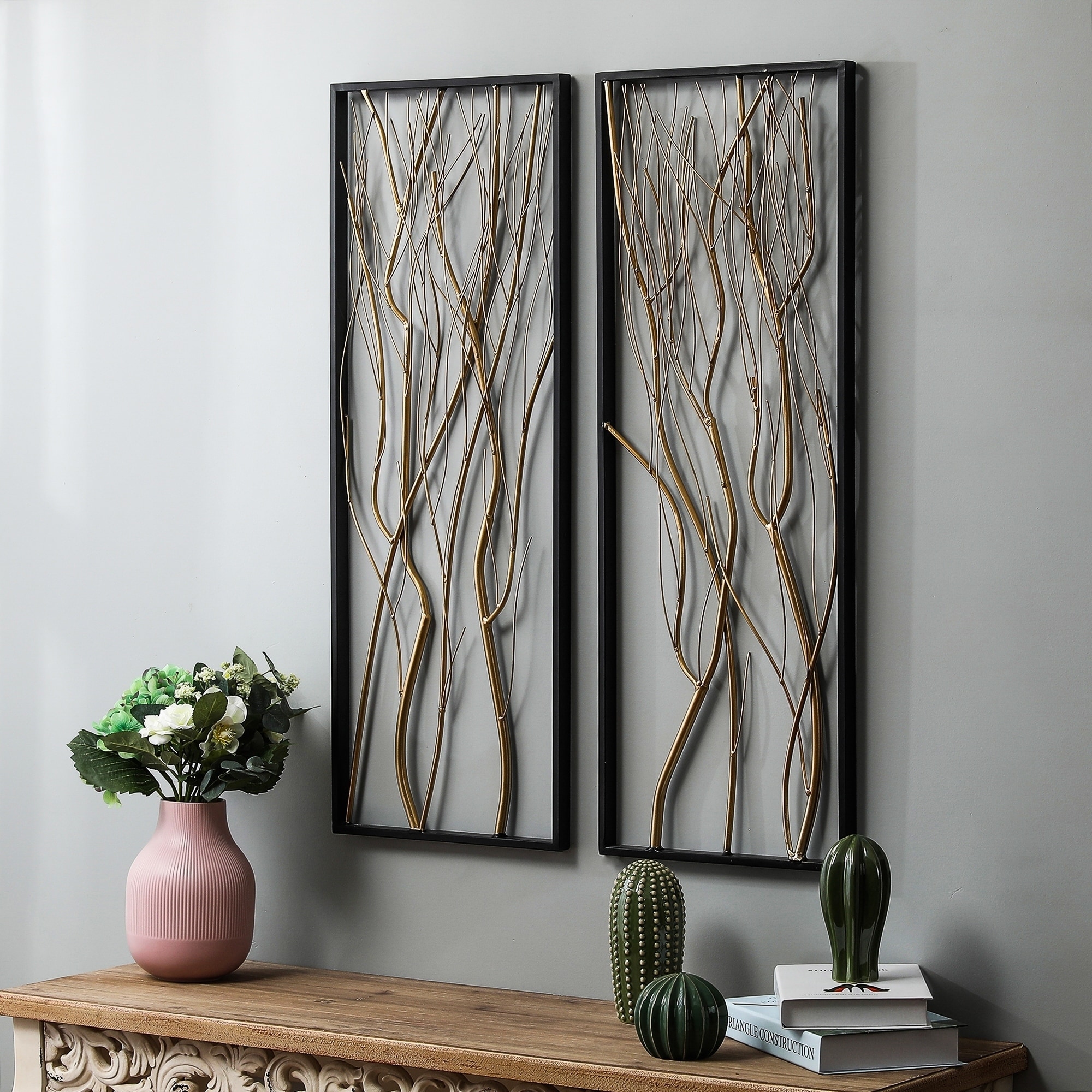 2 Piece Metal Gold Branch Wall Decor Overstock 30932147