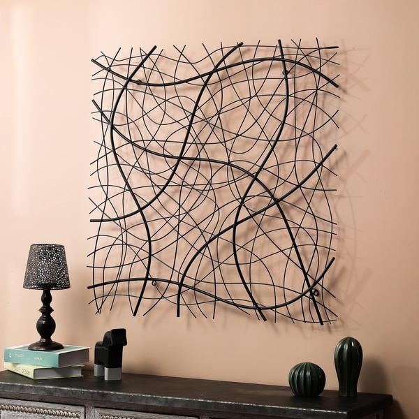 Large Black Abstract Square Metal Wall Decor Overstock