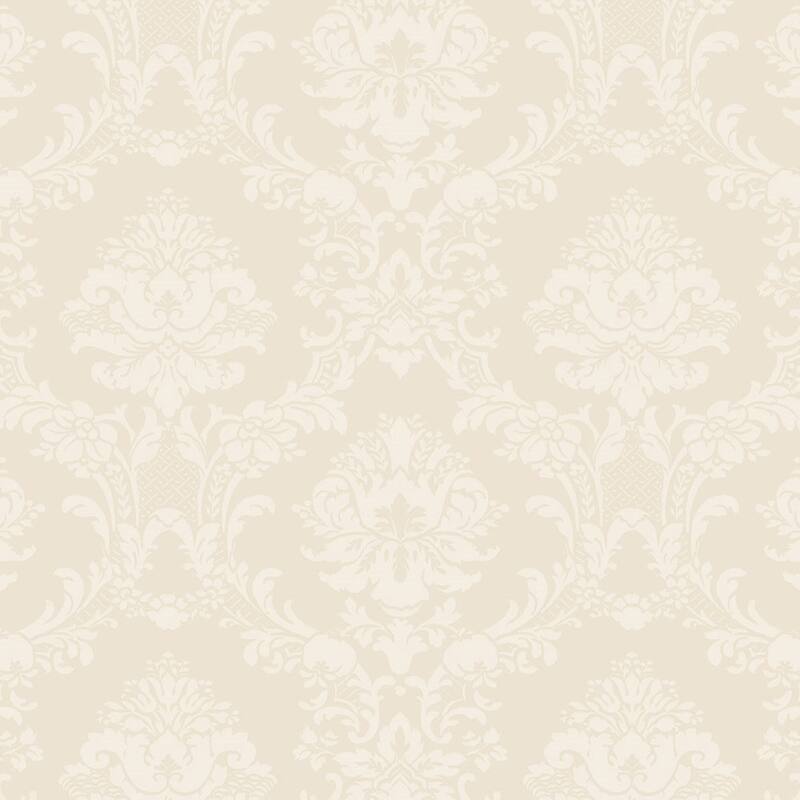 Document Damask Oakland Park 32.7 Ft. x 20.5 In. Document Damask Wallpaper - ivory, pearl