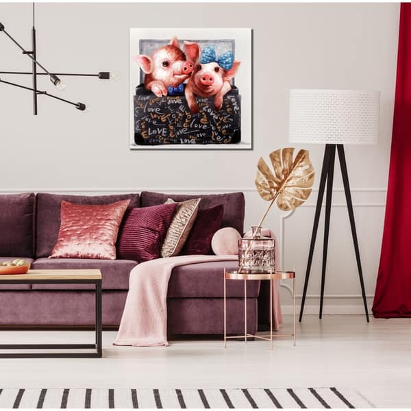 Shop 24x24 Couple Of Piglets Canvas Wall Art Abstract Decor Animals Pink Large Xl Overstock 30932217
