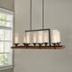 preview thumbnail 2 of 1, Baneli Forged Black 8-Light Kitchen Island Chandelier with Clear Glass Shades
