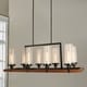 preview thumbnail 1 of 1, Baneli Forged Black 8-Light Kitchen Island Chandelier with Clear Glass Shades