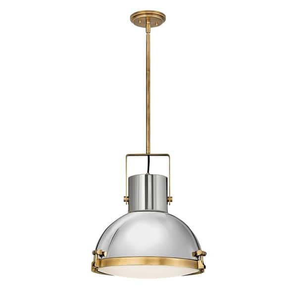 slide 1 of 1, Nautique 1 -Light Large Heritage Brass Pendant