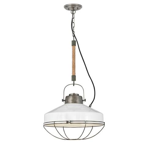 Brooklyn 1-Light Large Burnished Bronze Pendant