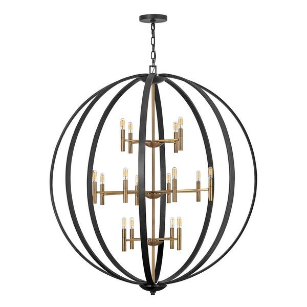slide 1 of 1, Euclid 16-Light Extra Large Spanish Bronze Orb Chandelier
