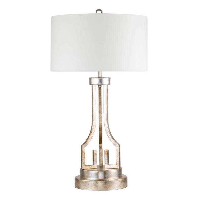 Tall Antique Silver Buffet Table Lamp by Lucas McKearn