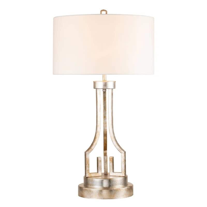 Tall Antique Silver Buffet Table Lamp by Lucas McKearn