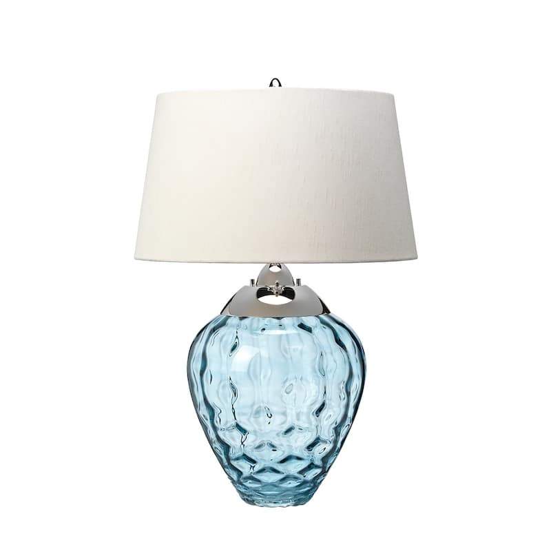 Blue blown Glass 4 Way Simple Table Lamp Blue