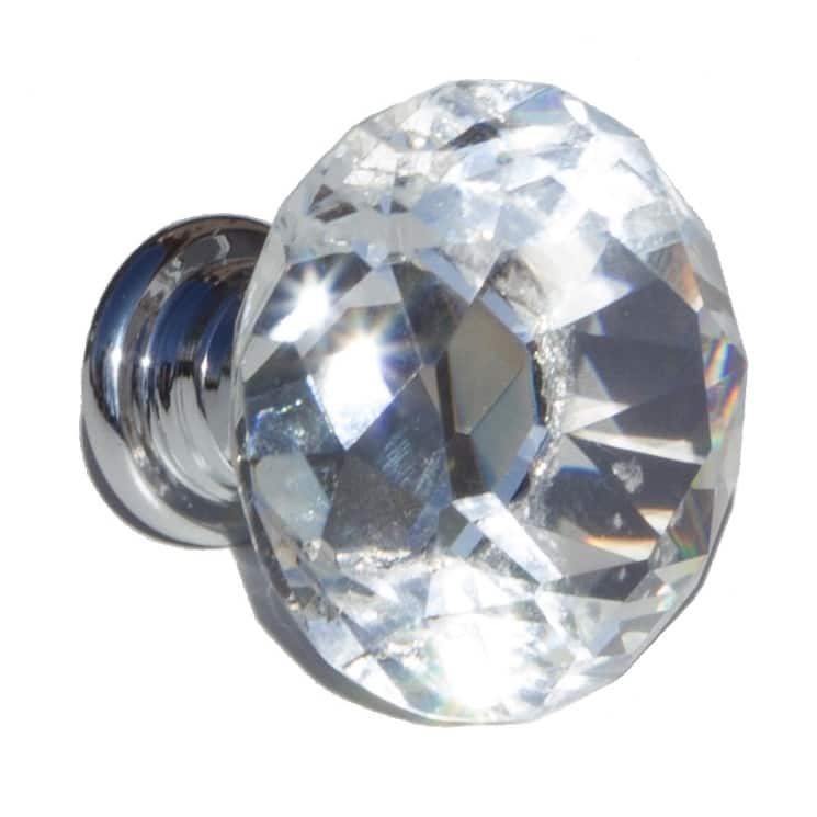 GlideRite 5-Pack 1-1/8 in. Diamond Crystal Cabinet Knobs - Polished Chrome