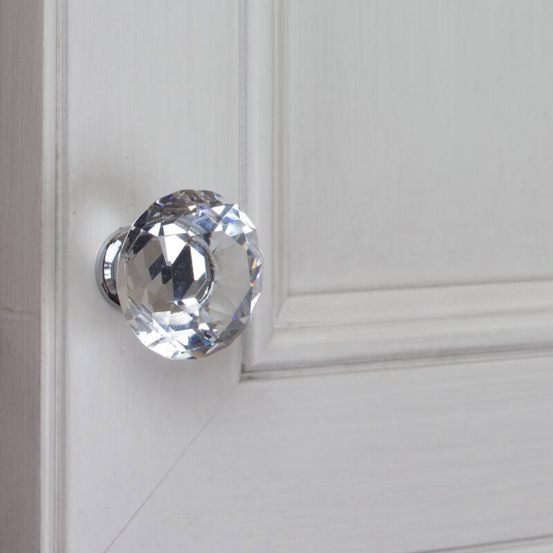 GlideRite 5-Pack 1-1/8 in. Diamond Crystal Cabinet Knobs - Polished Chrome