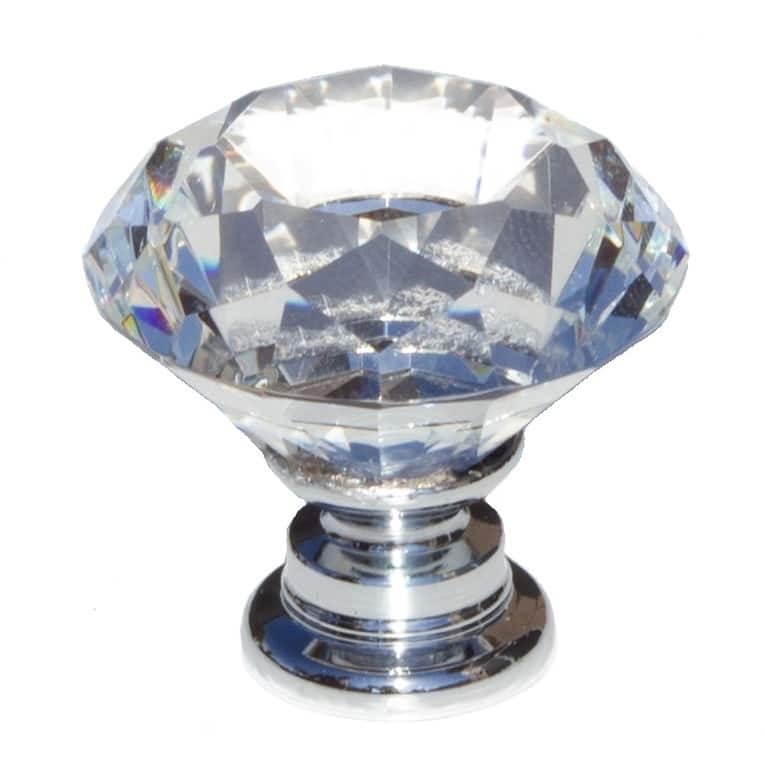GlideRite 5-Pack 1-1/8 in. Diamond Crystal Cabinet Knobs - Polished Chrome