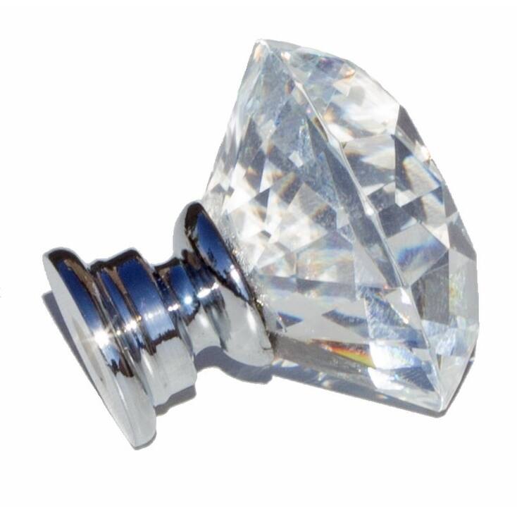 GlideRite 5-Pack 1-1/8 in. Diamond Crystal Cabinet Knobs - Polished Chrome