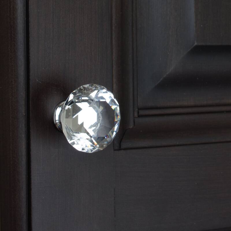 GlideRite 5-Pack 1-1/8 in. Diamond Crystal Cabinet Knobs - Polished Chrome