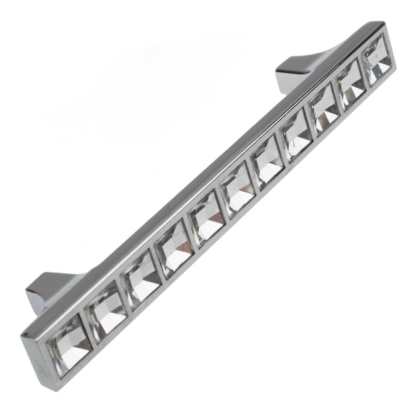 GlideRite 5-Pack 3-3/4 in. Center Small K9 Crystal Cabinet Pulls - Polished Chrome
