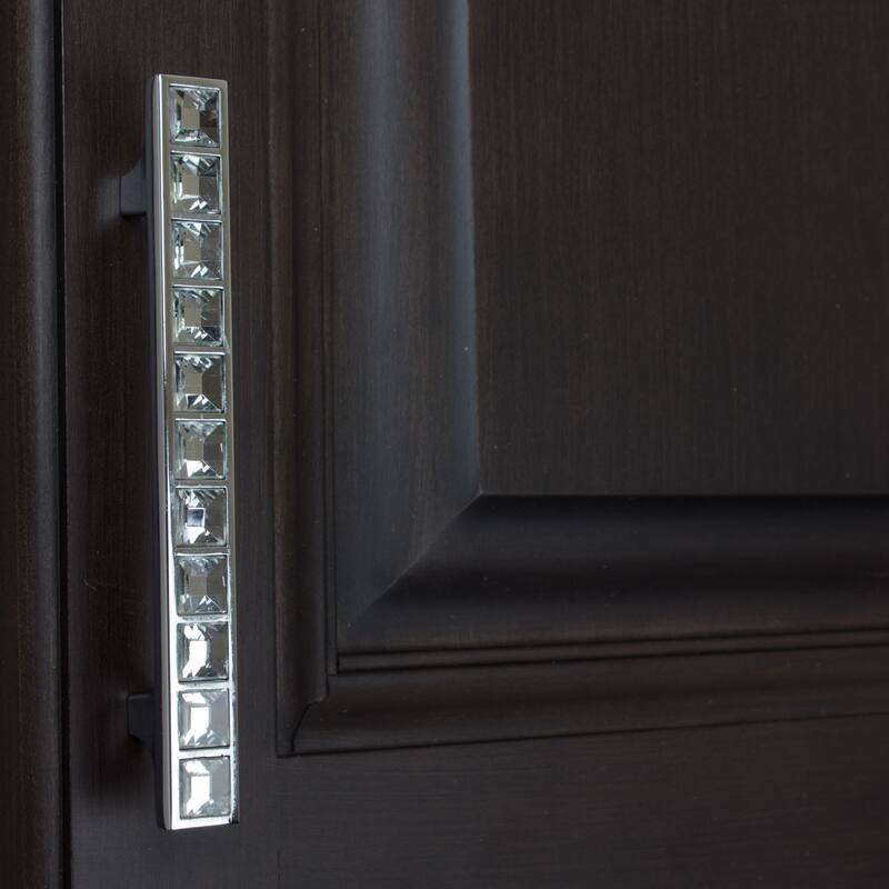 GlideRite 5-Pack 3-3/4 in. Center Small K9 Crystal Cabinet Pulls - Polished Chrome
