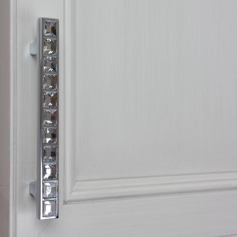 GlideRite 5-Pack 3-3/4 in. Center Small K9 Crystal Cabinet Pulls - Polished Chrome