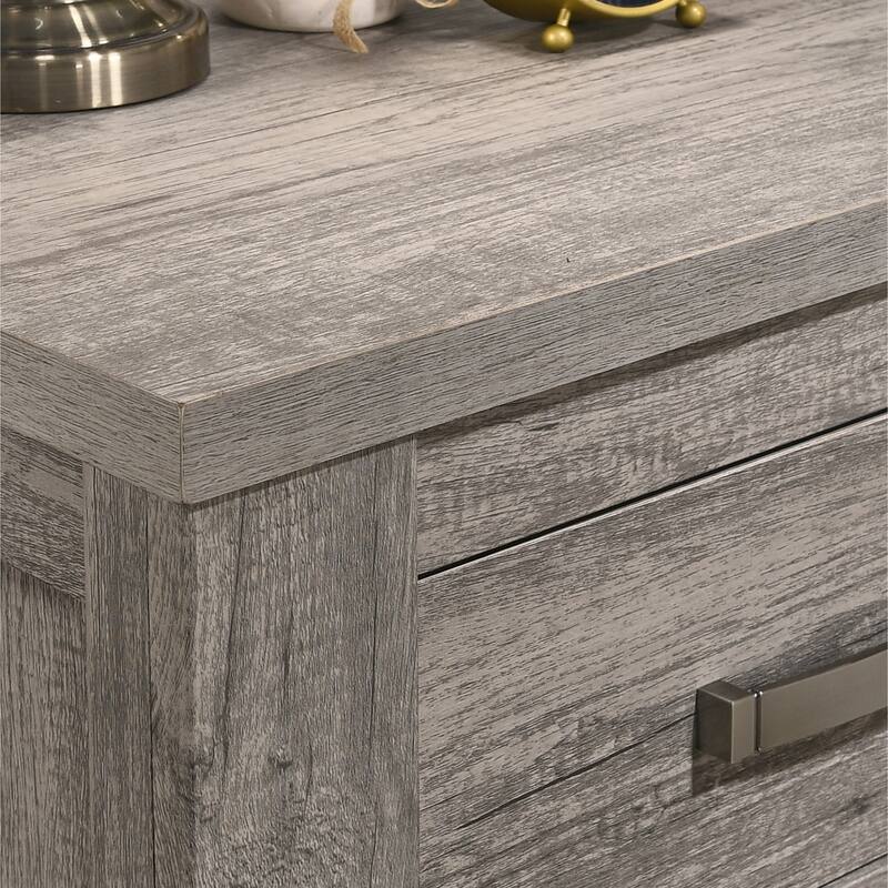 Roundhill Furniture Floren 5-piece Contemporary Weathered Gray Wood Bedroom Set