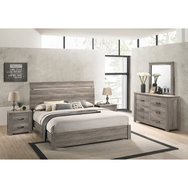 Louis Philippe Cherry 4pc Transitional Bedroom Set – LA Mattress Store