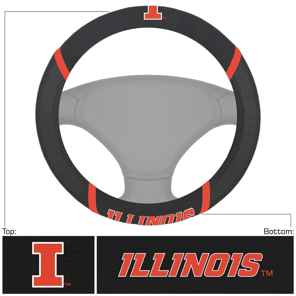 FANMATS University of Illinois Steering Wheel Cover