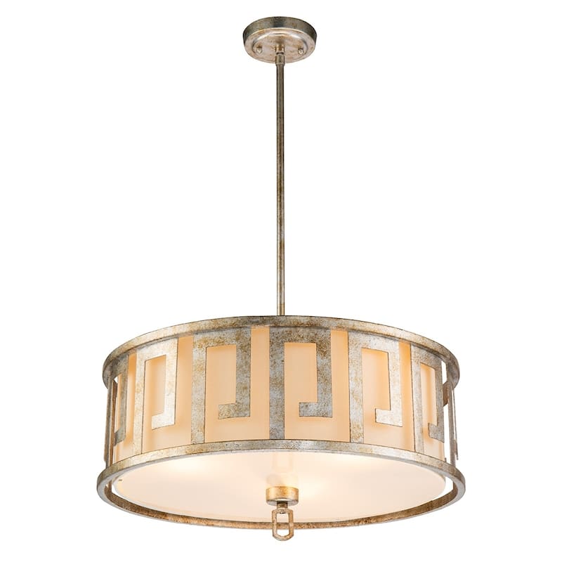 Large Kitchen Pendant Semi Flush in Distressed Silver by Lucas McKearn