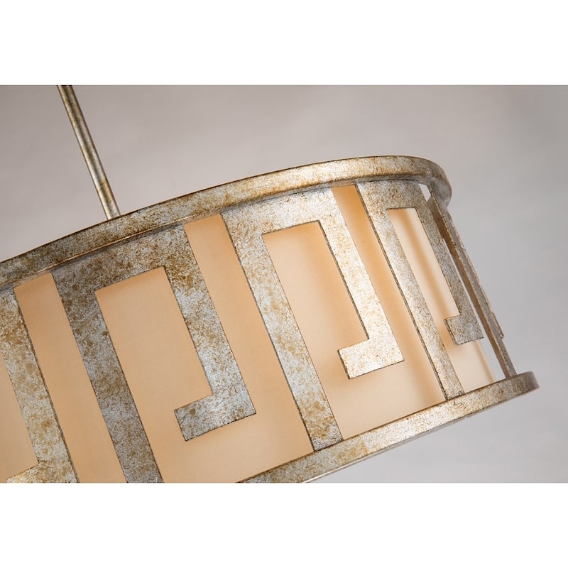 Large Kitchen Pendant Semi Flush in Distressed Silver by Lucas McKearn